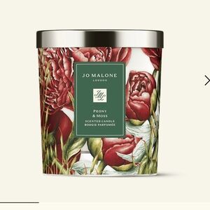 Jo Malone Peony & Moss Candle with Red and Green Flower Design